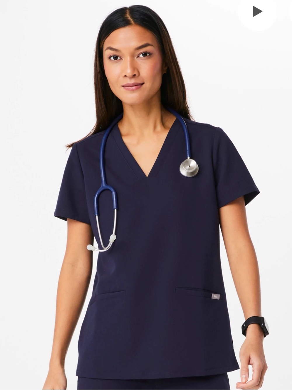 Figs Navy Casma Three-Pocket Scrub Top™